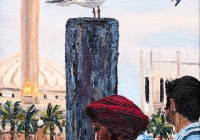 Home Thoughts Dubai Cunningham oil on board 20 x 40 cm