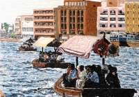 Into the City 2 Dubai Cunningham Oil on Canvas 80 x 120 cm