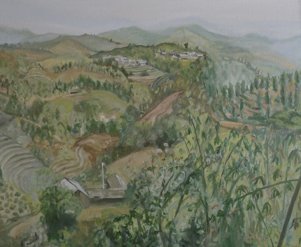 Yunnan hillside en plein air Cunningham 60 x 50 cm