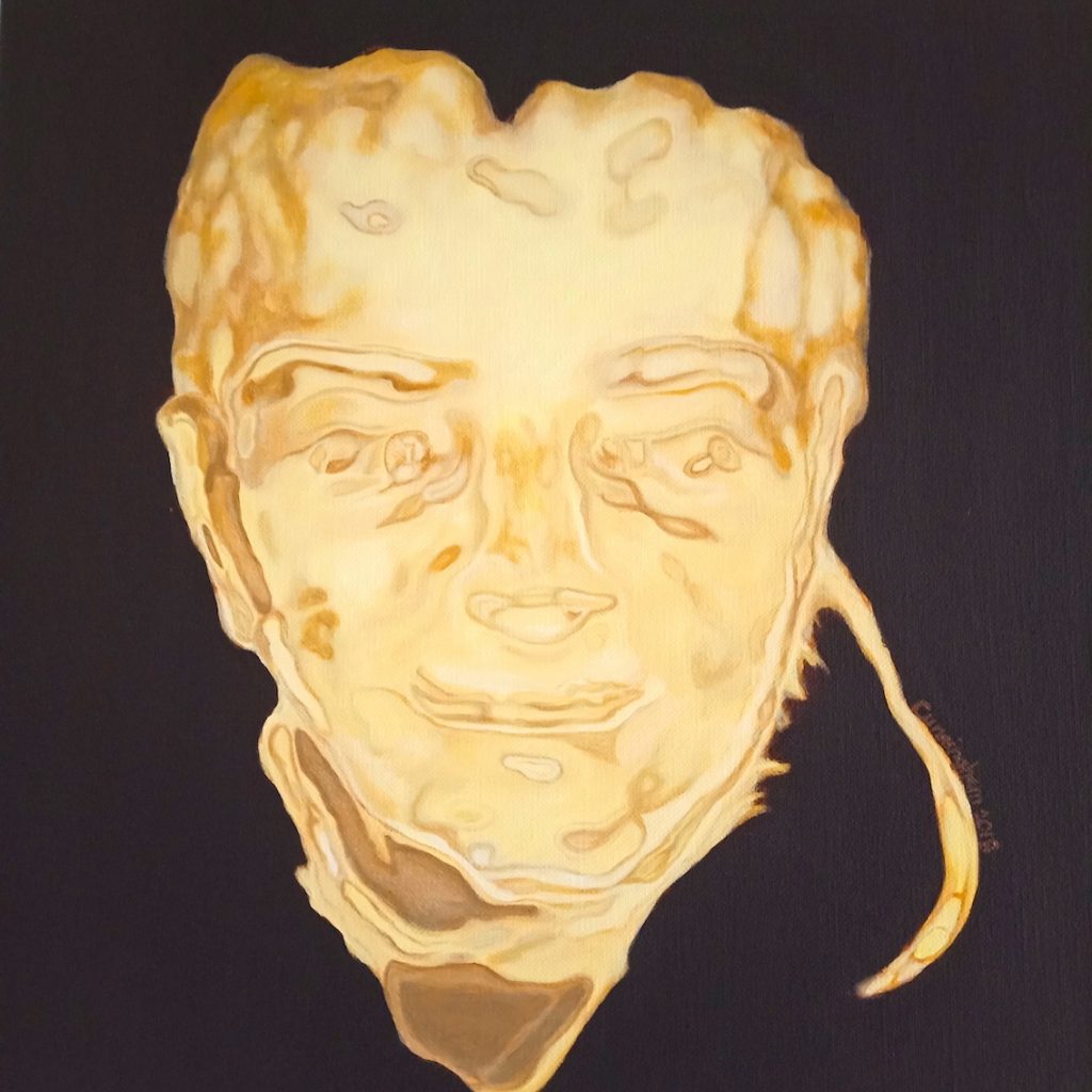 Youth in Yellow , 50x50cm , oil on canvas , Niamh Cunningham
