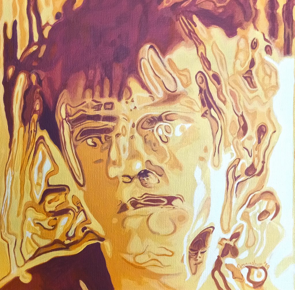 Bus Boy acrylic on canvas 50x50 Niamh Cunningham
